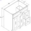 VANITY-2 DOORS 3 DRAWERS - VSD3621L